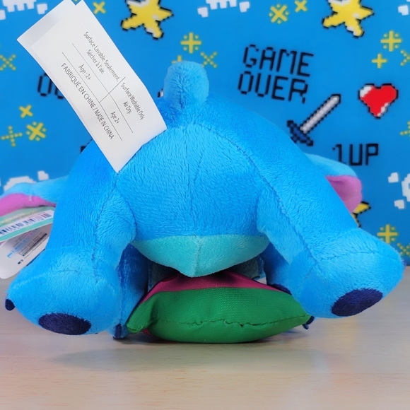 Disney Closed Eyes Stitch Eating Watermelon 6" Feed Me Series UltraSoft Plush - Picture 3 of 6